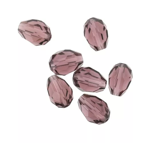 Cuentas gotas de vidrio facetado 6x8 mm - Amethyst x20