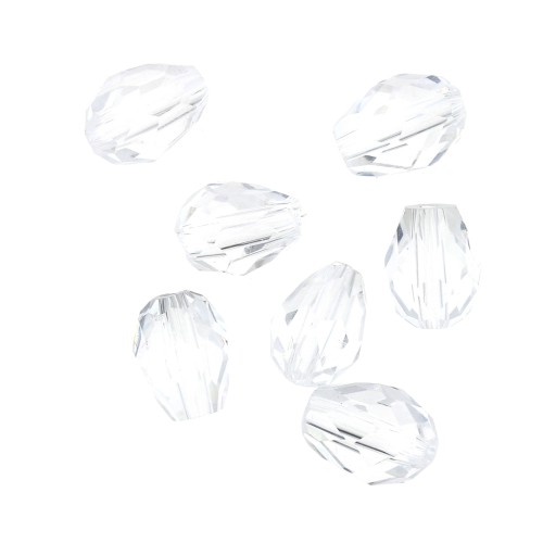 Cuentas de cristal facetado en forma de pera, 6 x 7,5 mm - Crystal x20
