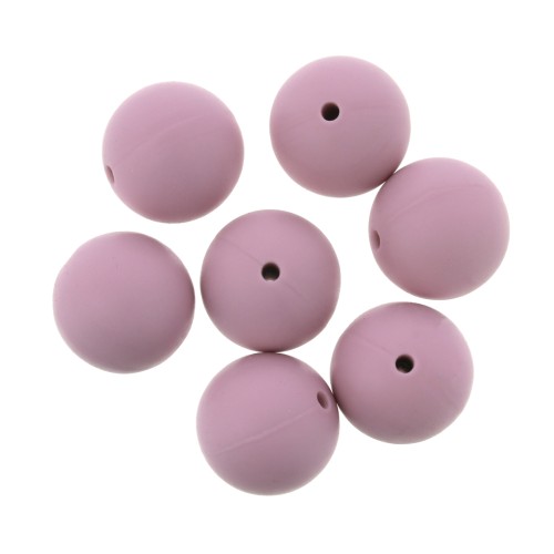 Cuentas de silicona 15 mm para chupete - Vieux Rosa x7