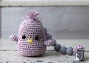 Cuentas de silicona 15 mm para chupete - Lavanda / Gris / Blanco x7