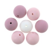 Cuentas de silicona 15 mm para chupete - Multi Rosa / Blanco x7|raw }}