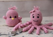 Cuentas de silicona 15 mm para chupete - Multi Rosa / Blanco x7