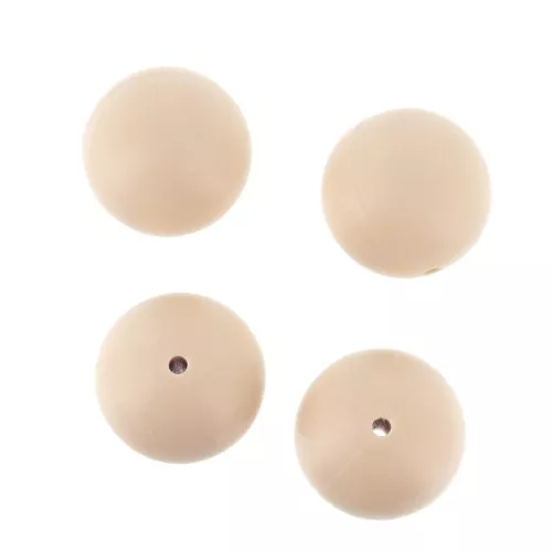 Cuentas de silicona 18 mm para chupete - Vanille x4