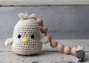 Cuentas de silicona 18 mm para chupete - Lavanda / Blanco x4