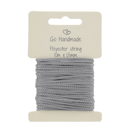 Cordón de poliéster 1.5 mm para chupete - Gris x10 m