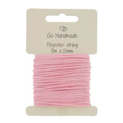Cordón de poliéster 1.5 mm para chupete - Rosa x10 m
