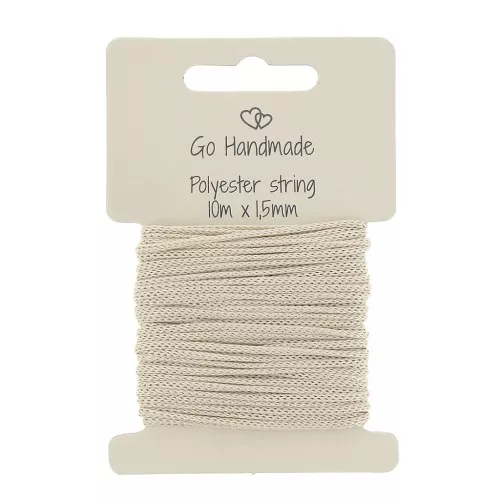 Cordón de poliéster 1.5 mm para chupete - Beige x10 m