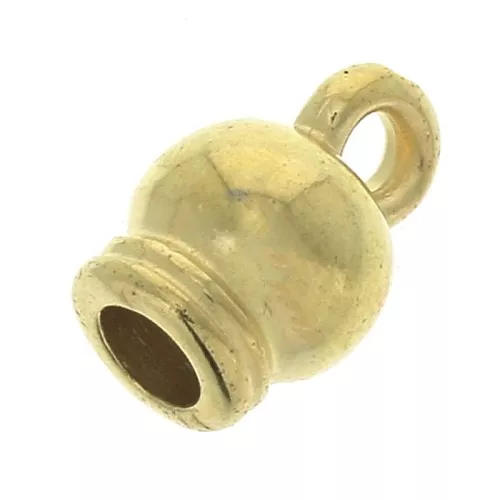 Terminales cilíndricos de latón para cordón 3 mm - Dorado con oro finox4