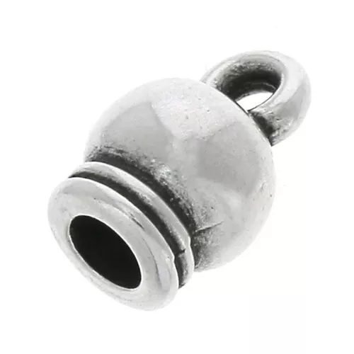 Terminales cilíndricos de latón para cordón 3 mm - plateado envej.i x4