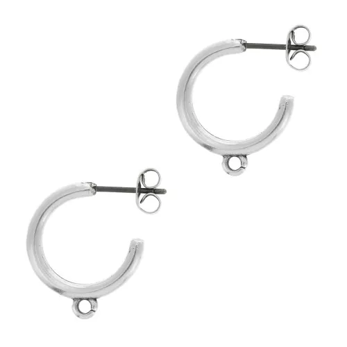Pendidentes de Aros 1 anilla a decorar de zamac 19 mm - plateado envej.i x2
