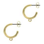 Pendidentes de Aros 1 anilla a decorar de zamac 19 mm - Dorado con oro fino x2|raw }}