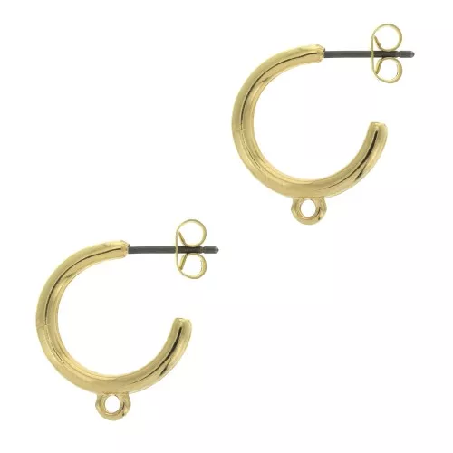 Pendidentes de Aros 1 anilla a decorar de zamac 19 mm - Dorado con oro fino x2