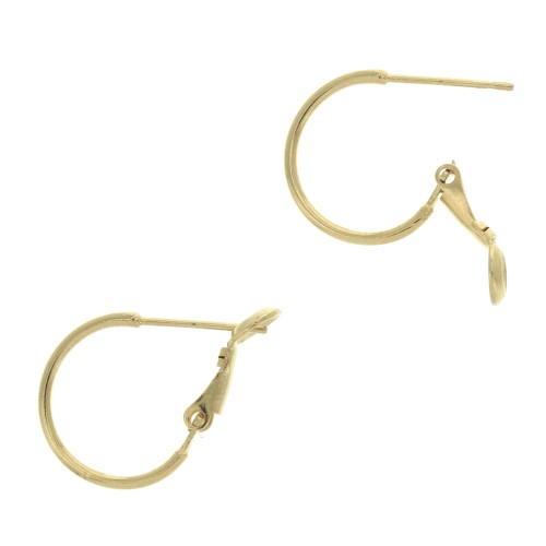 Pendidentes de Aros 1 anilla a decorar 16x1.3 mm - Dorado con oro fino x2