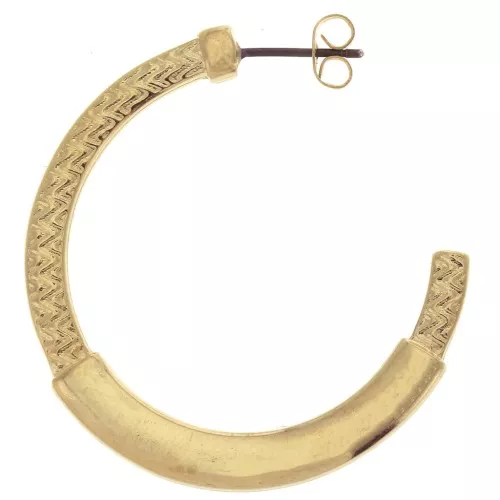 Pendientes Aros de fantasía étnico de zamac a decorar 39 mm - Dorado con oro fino x2