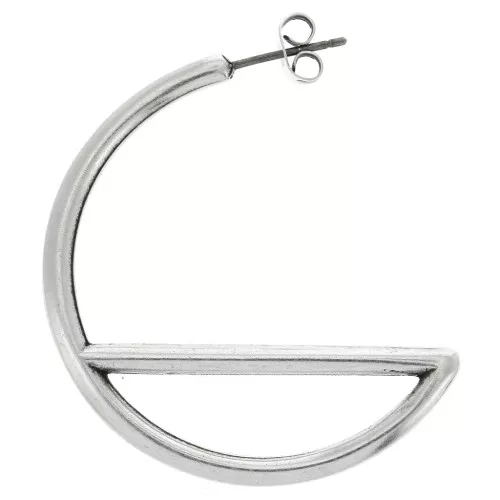 Pendientes Aros design geométrico de zamac a decorar 40 mm - plateado envej.i x2