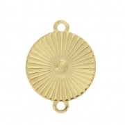 Entrepieza redonda y resina epoxi 21x15.8 mm - corazón - Dorado con oro fino / Negro x1