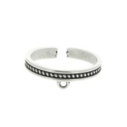 Anillo ajustable 1 anilla - estampado etnico - plateado envej.i x1