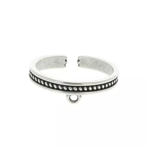 Anillo ajustable 1 anilla - estampado etnico - plateado envej.i x1