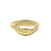 Anillo ajustable con concha cauri - Dorado con oro fino x1|raw }}