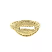 Anillo ajustable con concha cauri - Dorado con oro fino x1