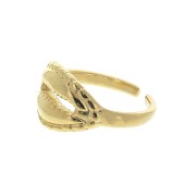 Anillo ajustable con concha cauri - Dorado con oro fino x1