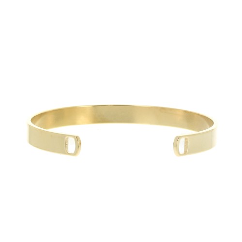 Pulsera jonc de latón 2 agujeros 6x150 mm - Dorado con oro fino x1