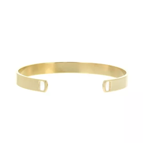 Pulsera jonc de latón 2 agujeros 6x150 mm - Dorado con oro fino x1