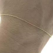 Cadena fina malla forçat ovalada alargada 1 mm Dorado con oro fino x1m