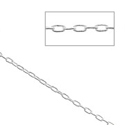 Cadena fina malla forçat ovalada alargada 1 mm Chapado en plata finax1m|raw }}