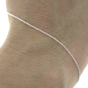 Cadena fina malla forçat ovalada alargada 1 mm Chapado en plata finax1m