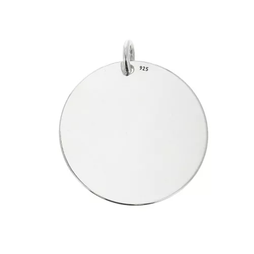 Dije medalla para grabar con anilla abierta - 22 mm de Plata 925 x1