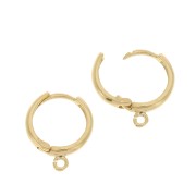 Aros de pendientes redondae anilla abierta 17mm - Plata 925 dorado con oro fino x2|raw }}