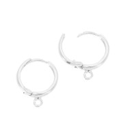 Aros de pendientes forma redonda con anilla abierta 17 mm - de Plata 925 x2|raw }}