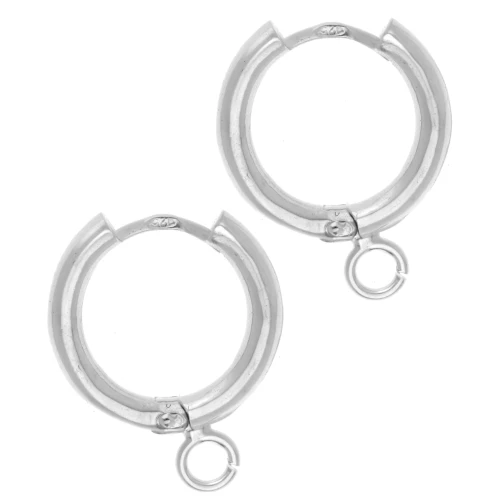 Pendientes criollos redondos con anilla abierta 18,5 mm - Plata 925 x2