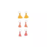 Pompones de algodón 11 mm  con anilla abierta plateada - Fluo x6