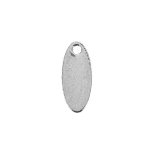 Dije ovalado liso 12x5 mm de Acero inox x5