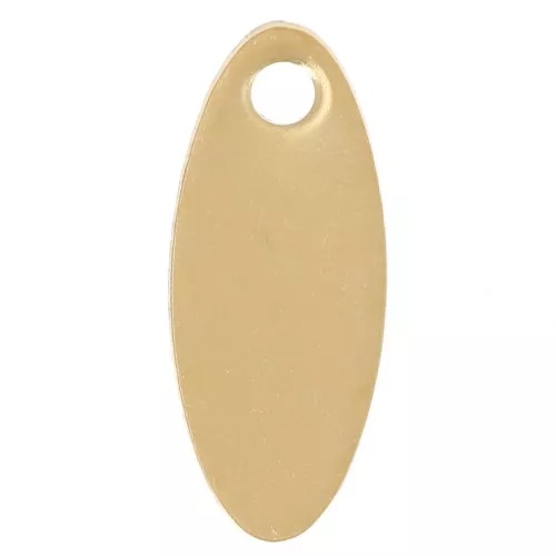 Dije ovalado liso 11x4 mm en Acero inoxidable 304L Dorado x5