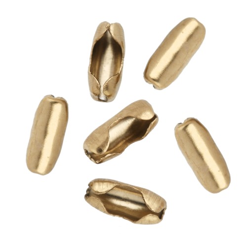 Tapas de cierre para cadena de malla redonda de 1,6 mm, acero inoxidable 304 Dorado x10