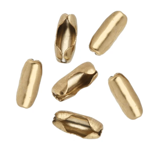 Tapas de cierre para cadena de malla redonda de 1,6 mm, acero inoxidable 304 Dorado x10