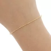 Cadena de eslabones redondos de 1,6 mm de acero inoxidable 316L dorado x 1 m