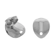 Ganchos pendientes ovalado design 11x8.6 mm con un agujero Acero inox 304 x2