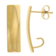 Ganchos pendientes rectangular 21x6 mm con un gancho abierto Acero inox Dorado  x2|raw }}