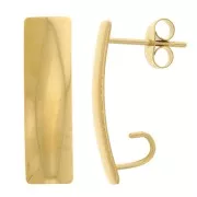 Ganchos pendientes rectangular 21x6 mm con un gancho abierto Acero inox Dorado x2