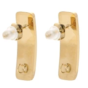 Ganchos pendientes rectangular 21x6 mm con un gancho abierto Acero inox Dorado  x2