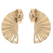 Ganchos pendientes medio circulo 15x7 mm con un agujero - De Acero Inox Dorado x2