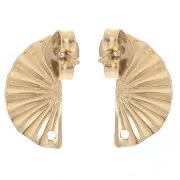 Ganchos pendientes medio circulo 15x7 mm con un agujero - De Acero Inox Dorado x2