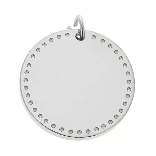 Colgante redondo trabajado 20 mm con anilla abierta de Acero inox x1