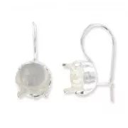 Ganchos engaste cabujón 1028 8 mm de Plata x2