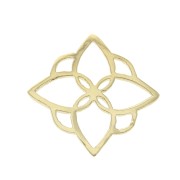 Colgante / Entrepieza arabesque - forma flor 16 mm - Chapado de Oro 3 micras x1|raw }}