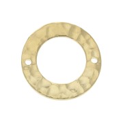 Entrepieza  redonda martillada 2 agujeros 20 mm - Chapado de Oro 3 micras x1|raw }}